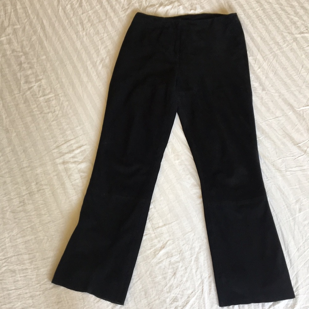 Real suede black pants